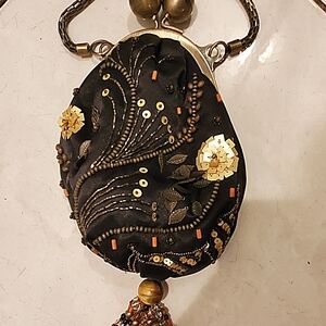 Beaded Hand-stiched Satchel Evening Bag